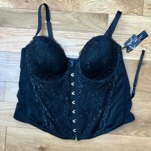 Ashley Graham Black Lace Corset Bra